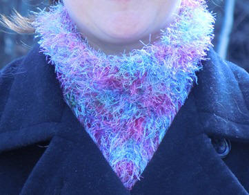 knitting pattern fun fur neck warmer scarf